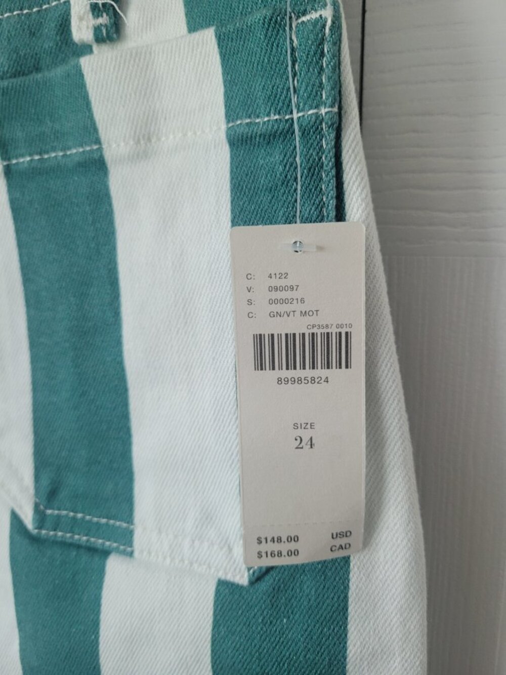 NEW ANTHROPOLOGIE Maeve Colette Striped Denim Wide Leg Pants Size 24 - Picture 5 of 8